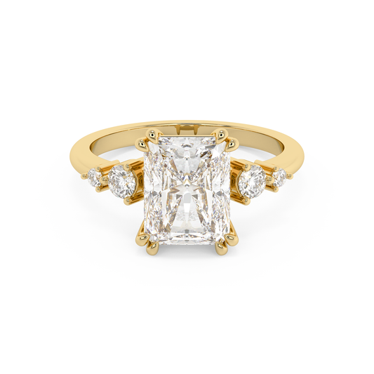 Emerald Solitaire Lab Grown Diamond Engagement Ring