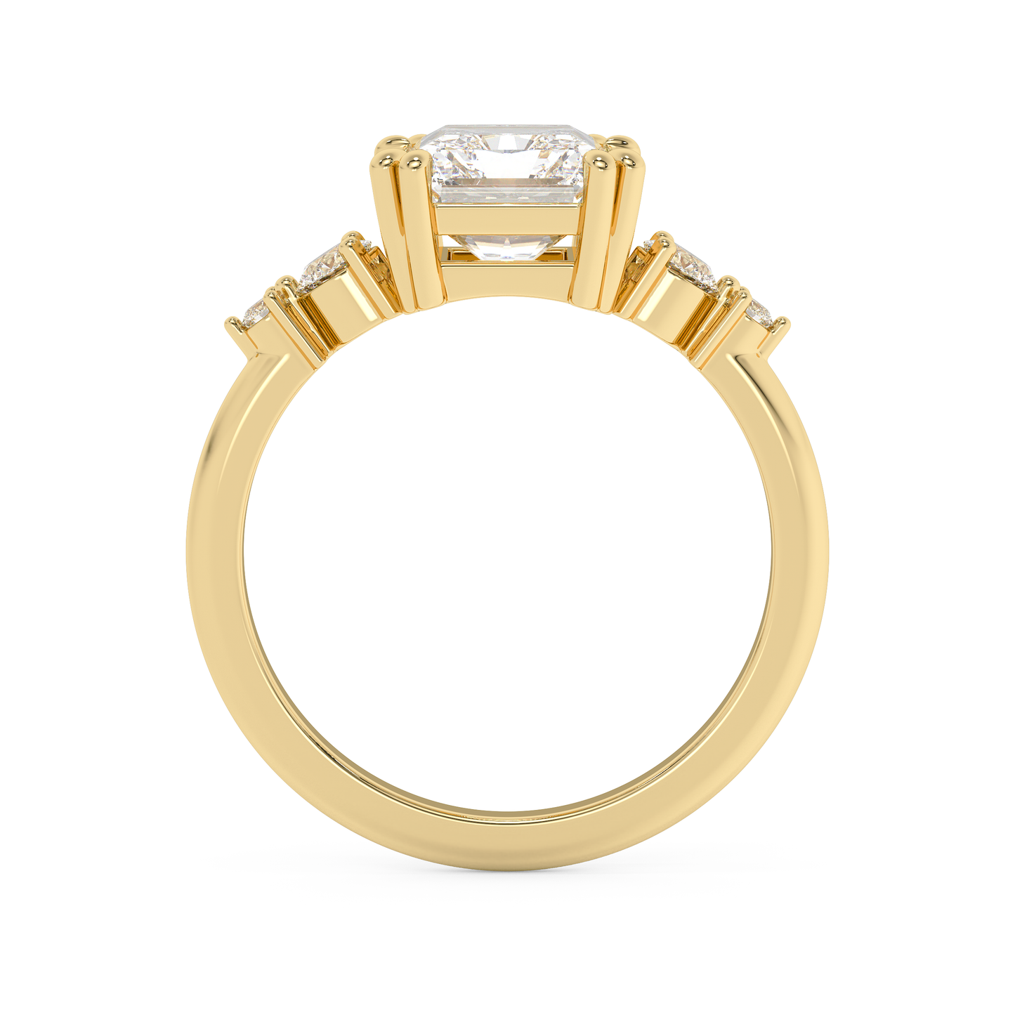Emerald Solitaire Lab Grown Diamond Engagement Ring