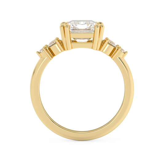 Emerald Solitaire Lab Grown Diamond Engagement Ring
