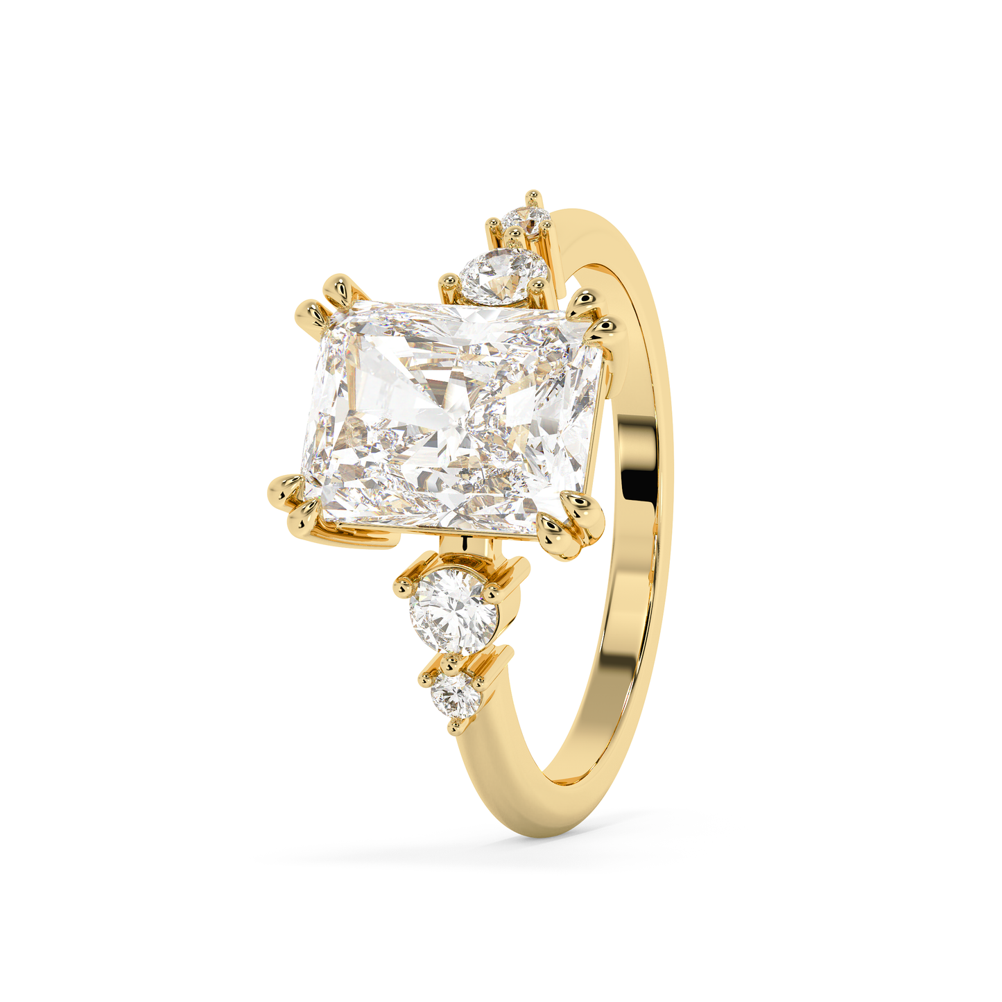 Emerald Solitaire Lab Grown Diamond Engagement Ring