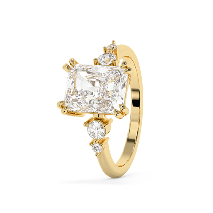 Emerald Solitaire Lab Grown Diamond Engagement Ring