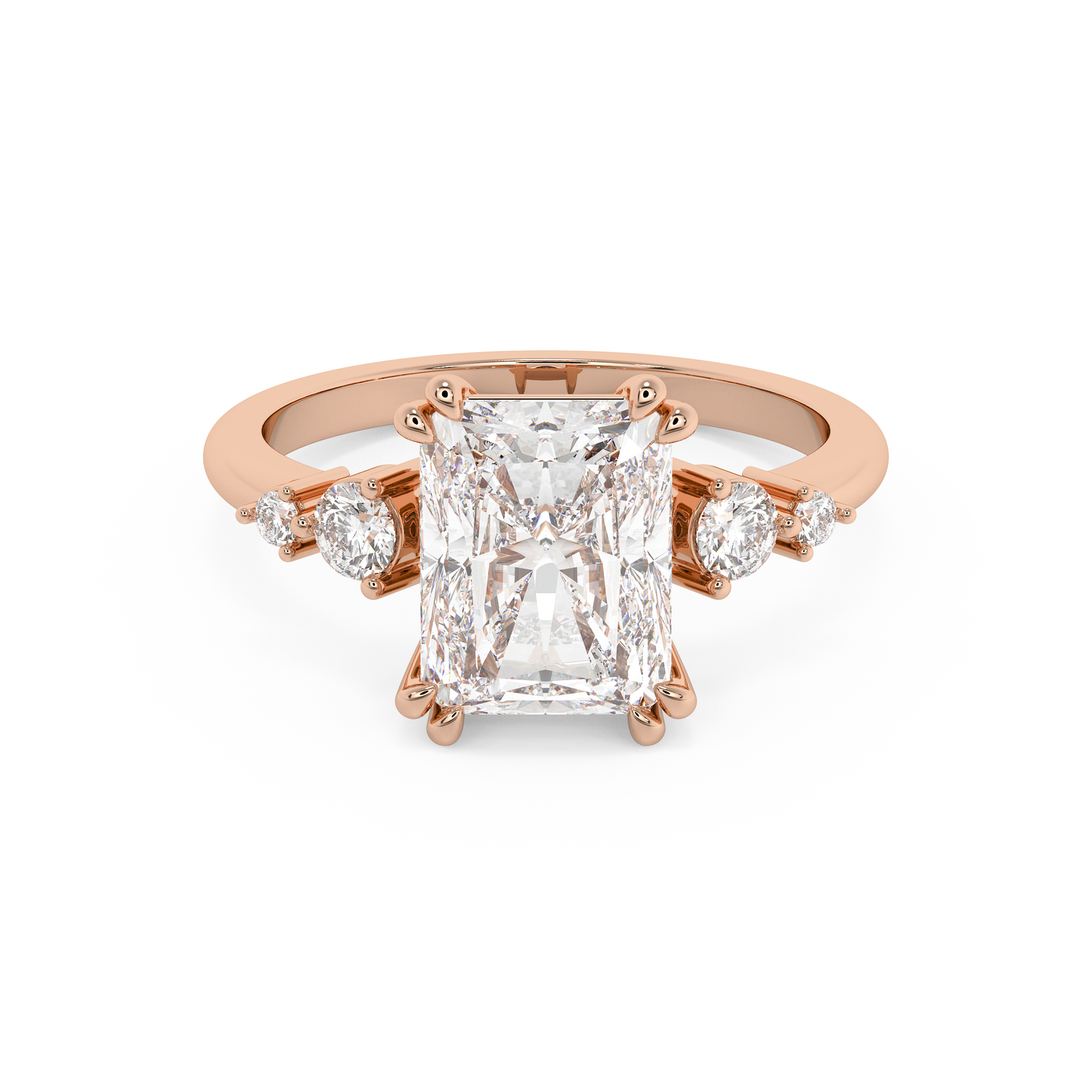 Emerald Solitaire Lab Grown Diamond Engagement Ring