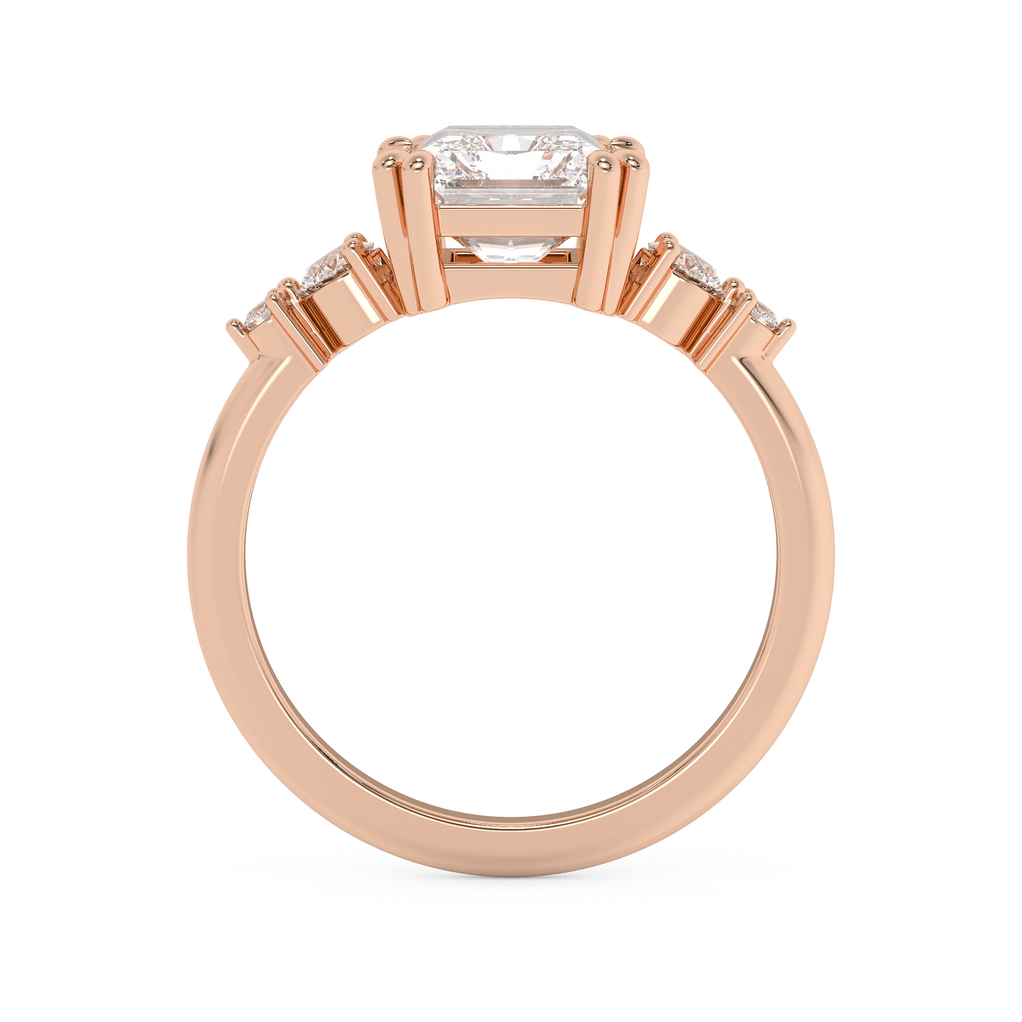 Emerald Solitaire Lab Grown Diamond Engagement Ring