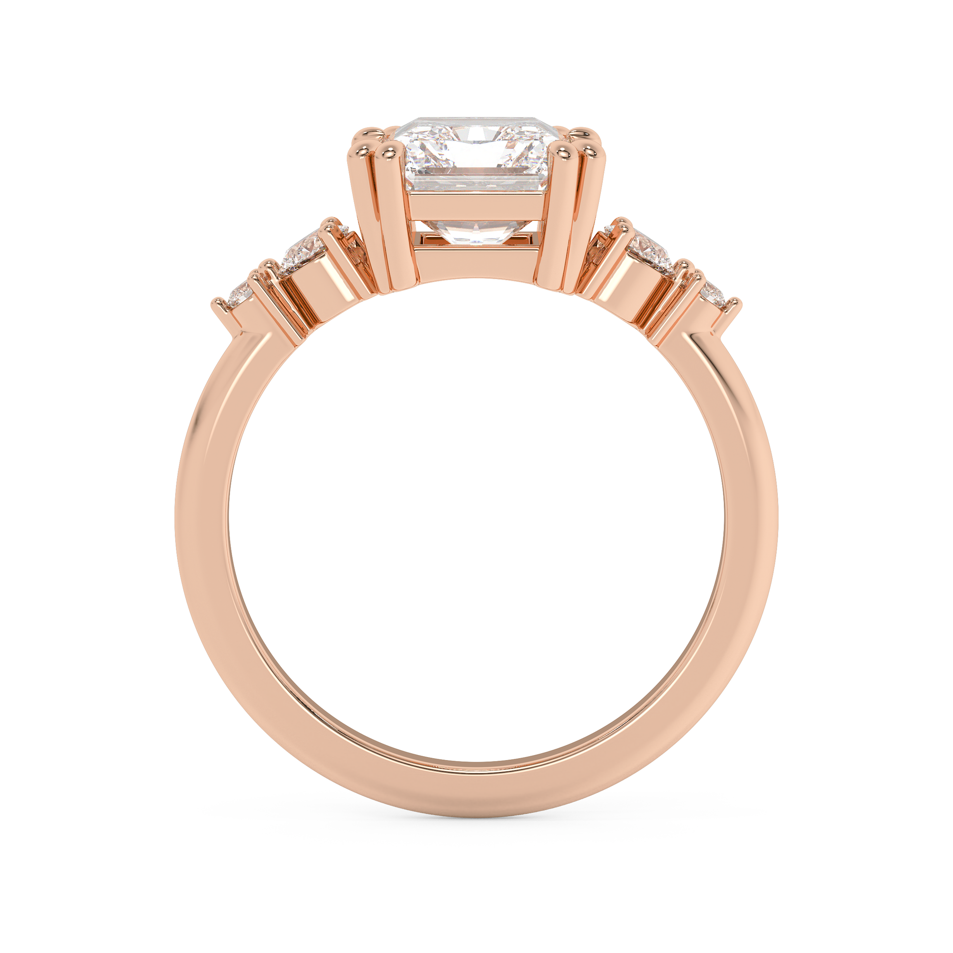 Emerald Solitaire Lab Grown Diamond Engagement Ring