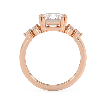 Emerald Solitaire Lab Grown Diamond Engagement Ring