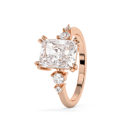 Emerald Solitaire Lab Grown Diamond Engagement Ring
