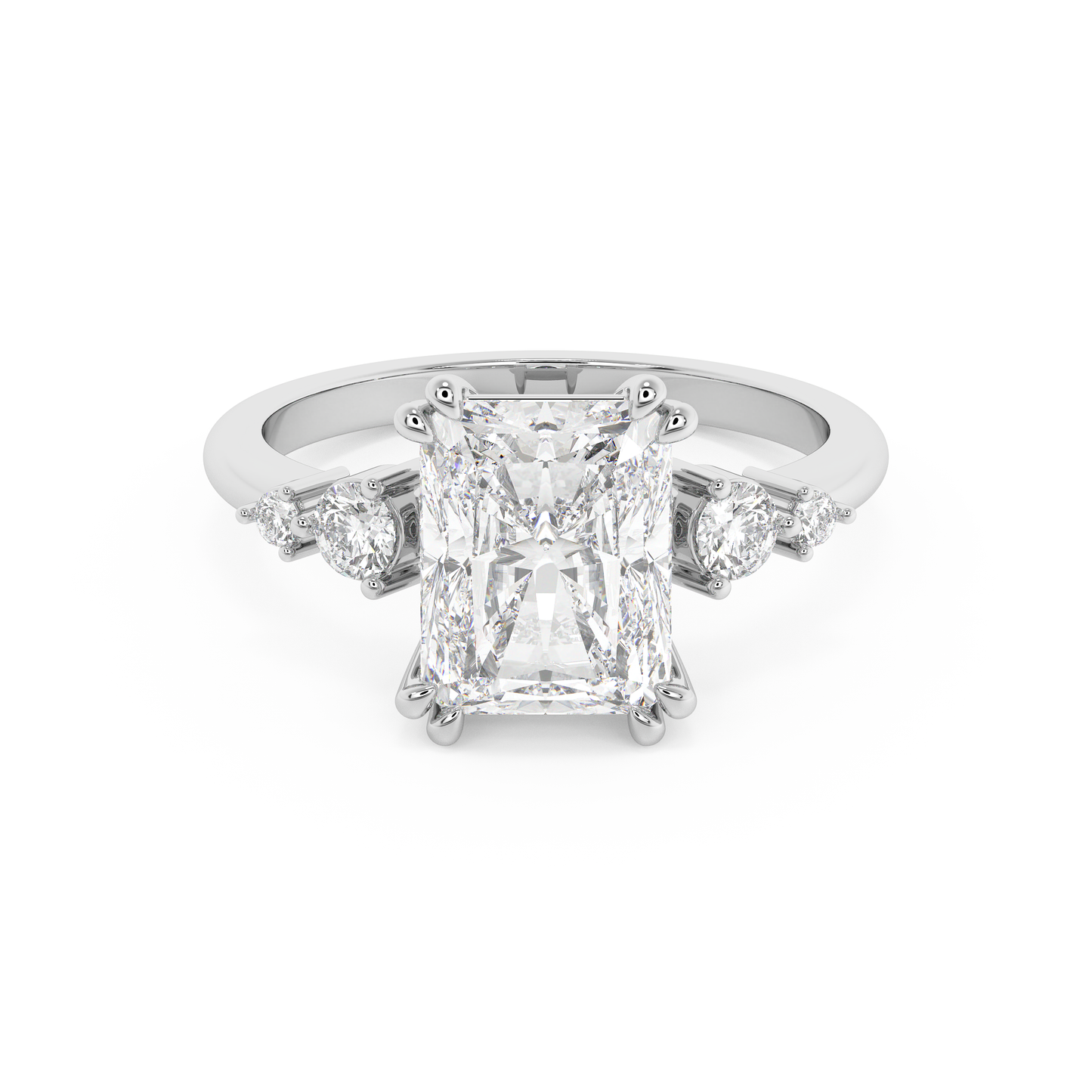 Emerald Solitaire Lab Grown Diamond Engagement Ring