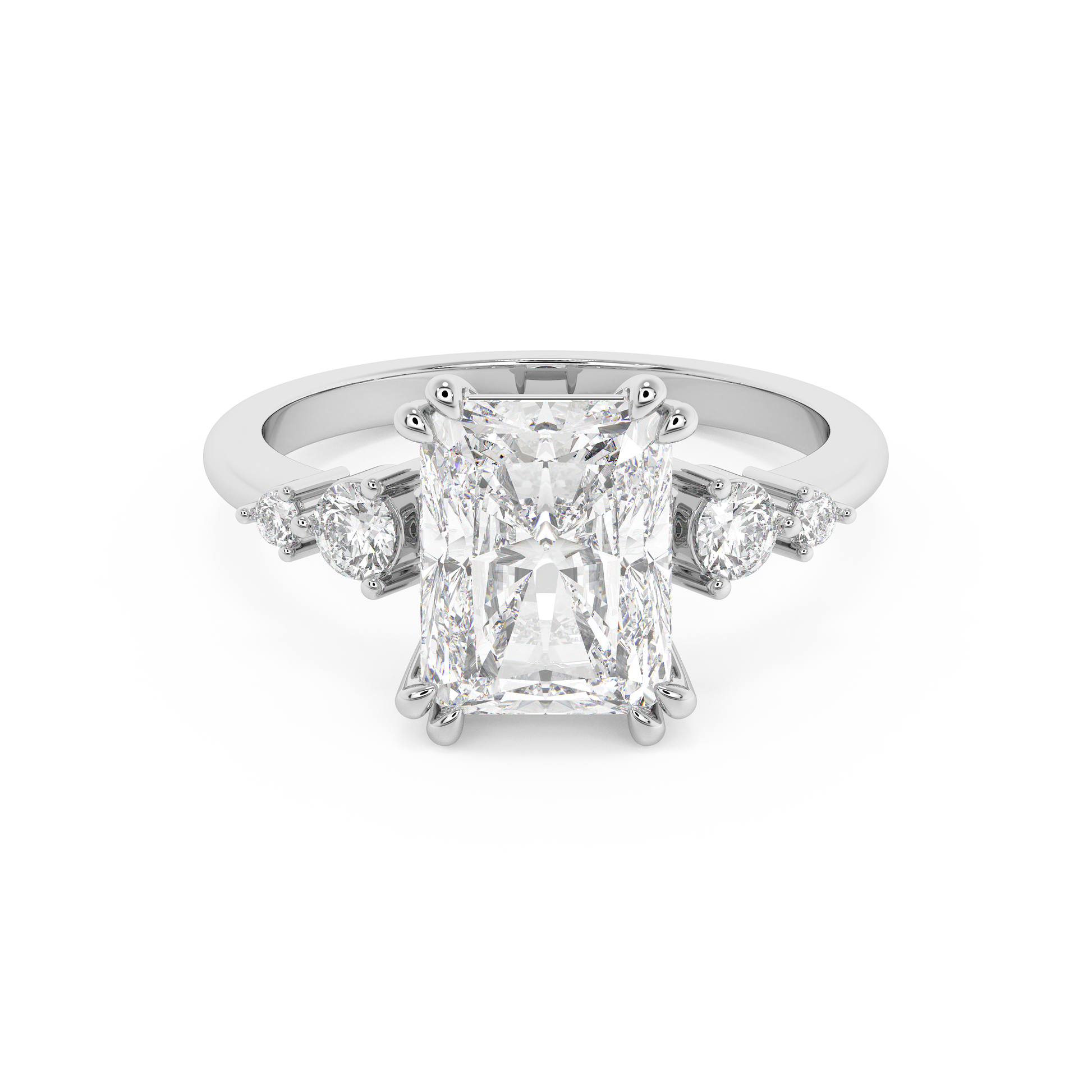 Emerald Solitaire Lab Grown Diamond Engagement Ring