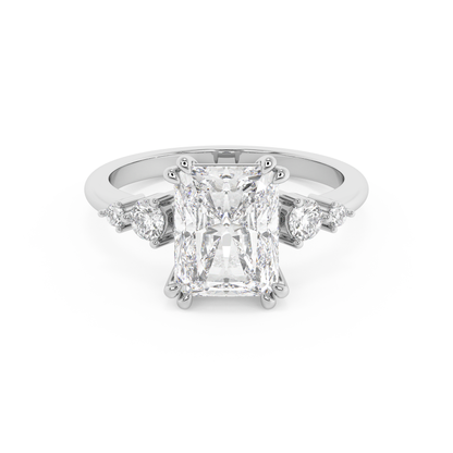 Emerald Solitaire Lab Grown Diamond Engagement Ring