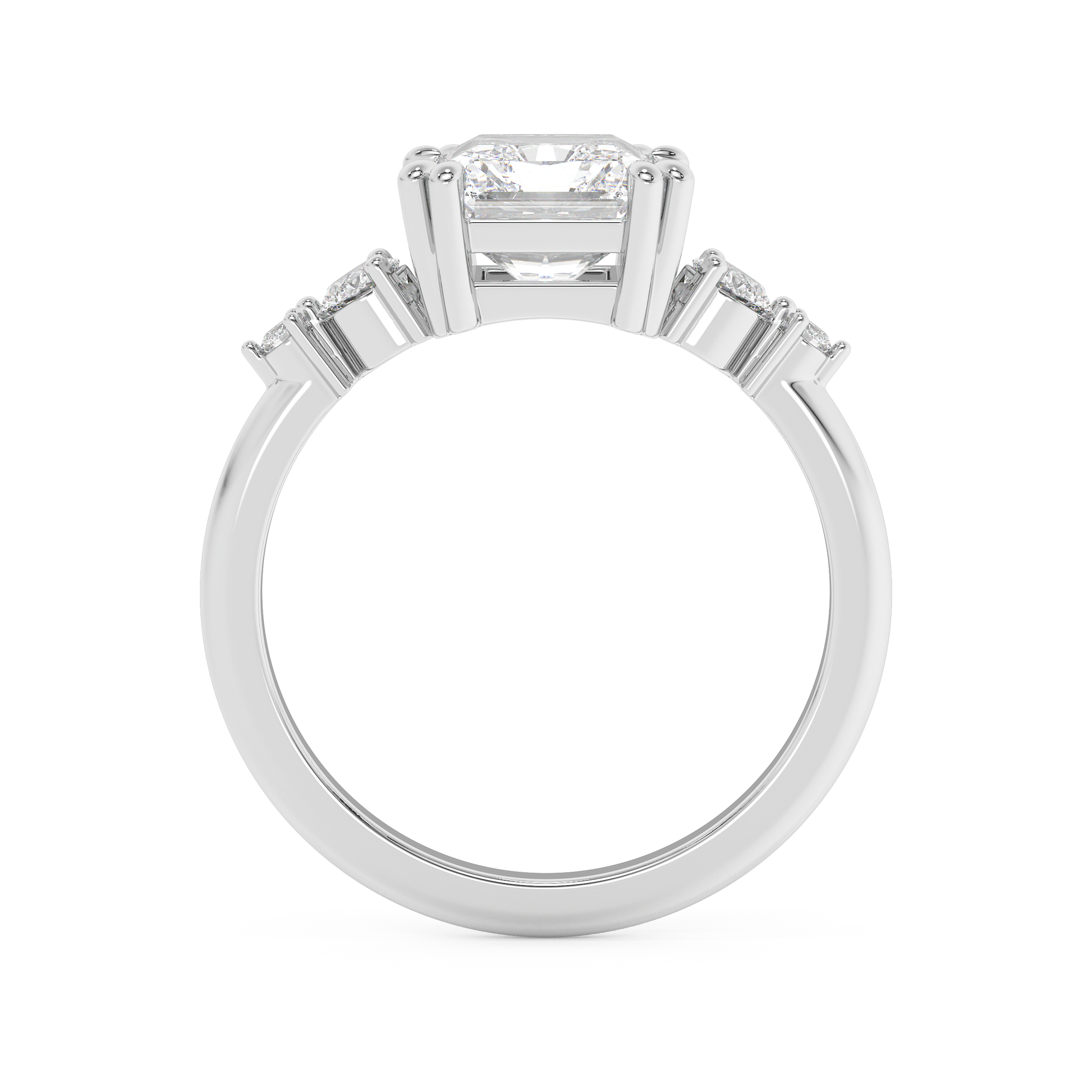 Emerald Solitaire Lab Grown Diamond Engagement Ring