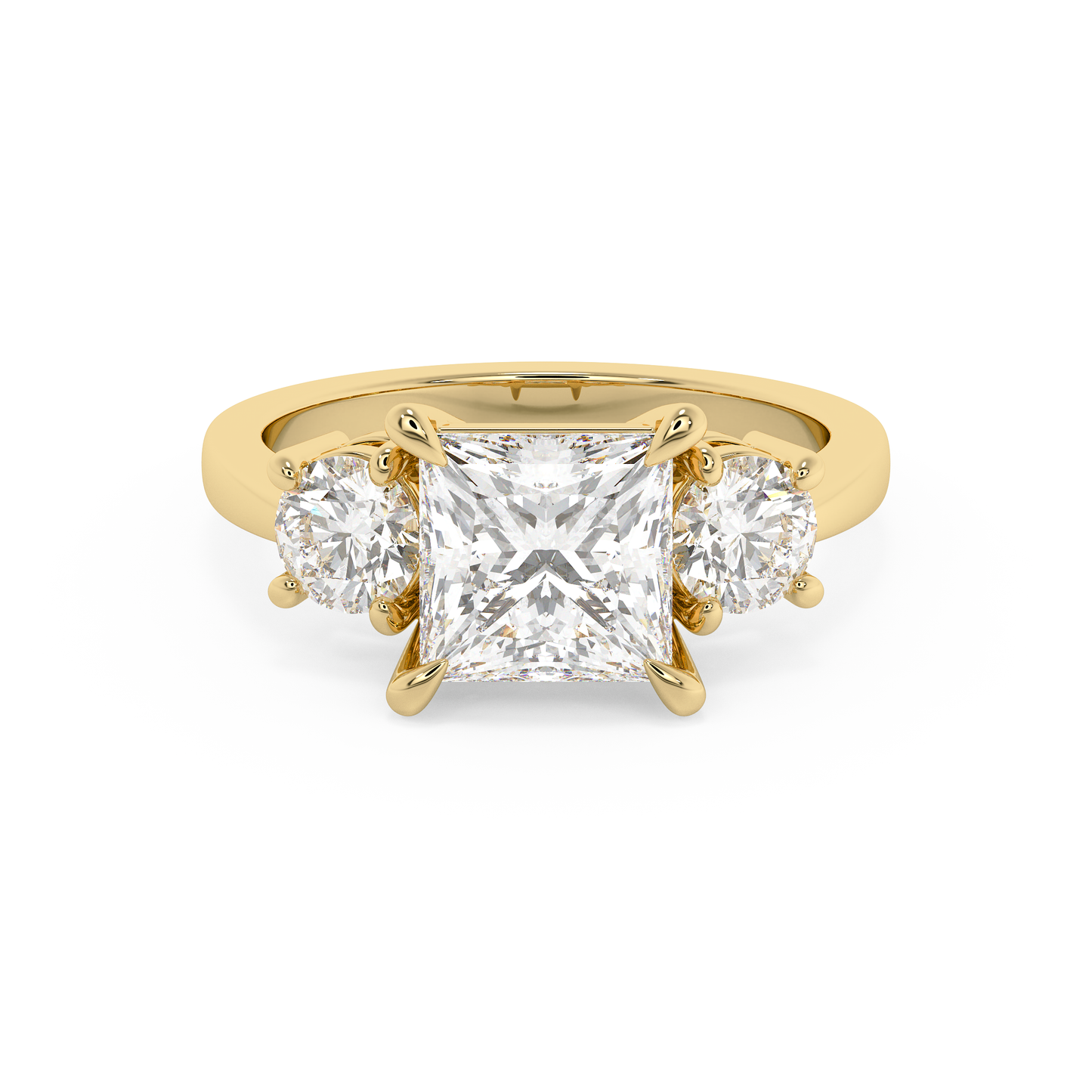 Emerald Solitaire Lab Grown Diamond Engagement Ring