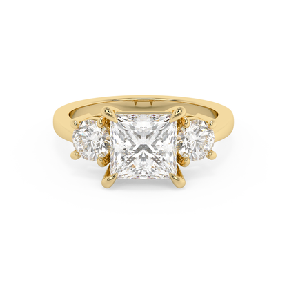 Emerald Solitaire Lab Grown Diamond Engagement Ring