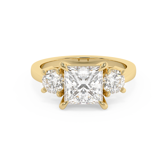 Emerald Solitaire Lab Grown Diamond Engagement Ring