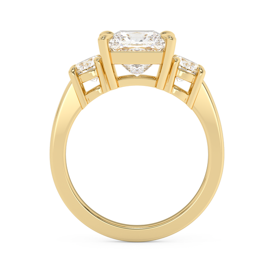 Emerald Solitaire Lab Grown Diamond Engagement Ring