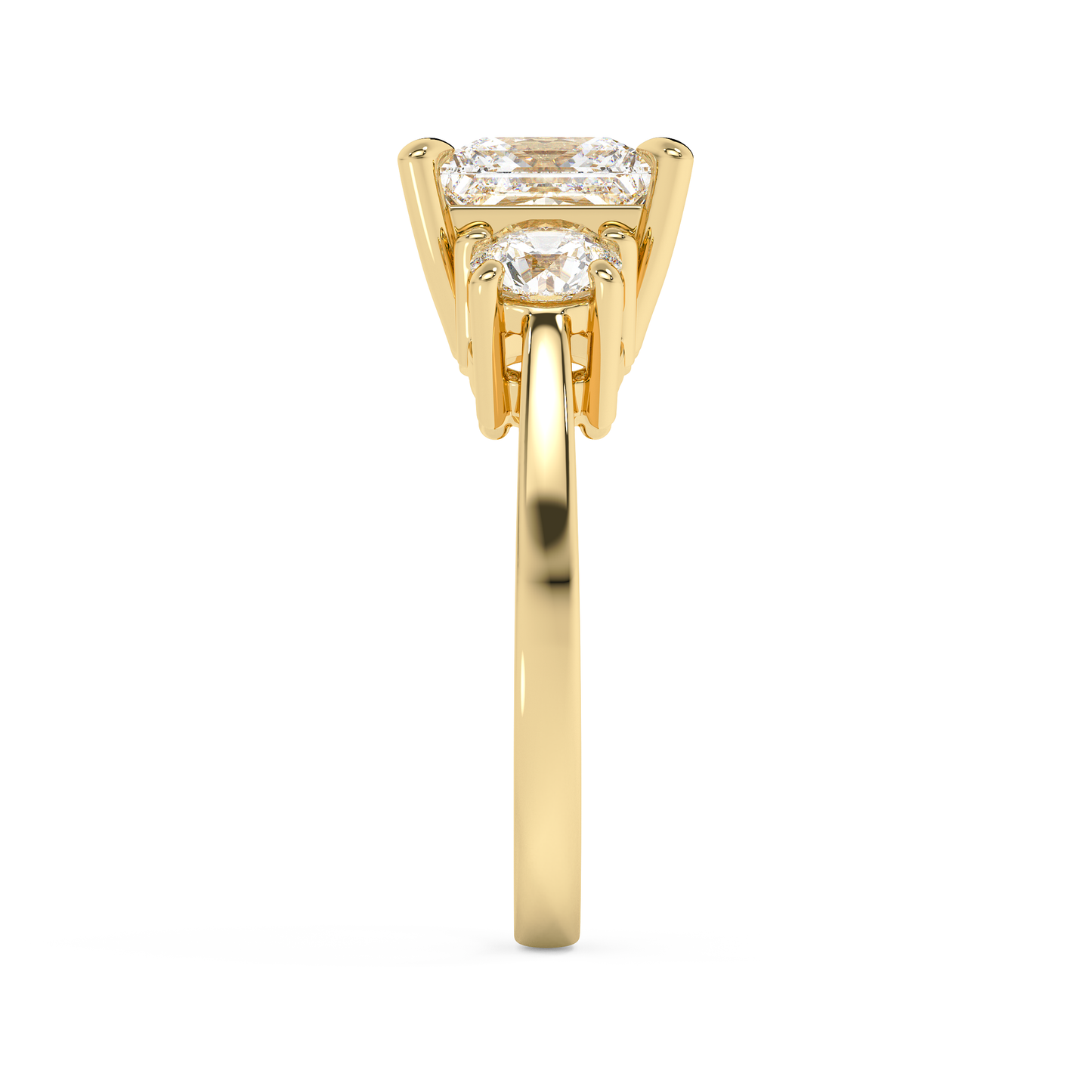 Emerald Solitaire Lab Grown Diamond Engagement Ring