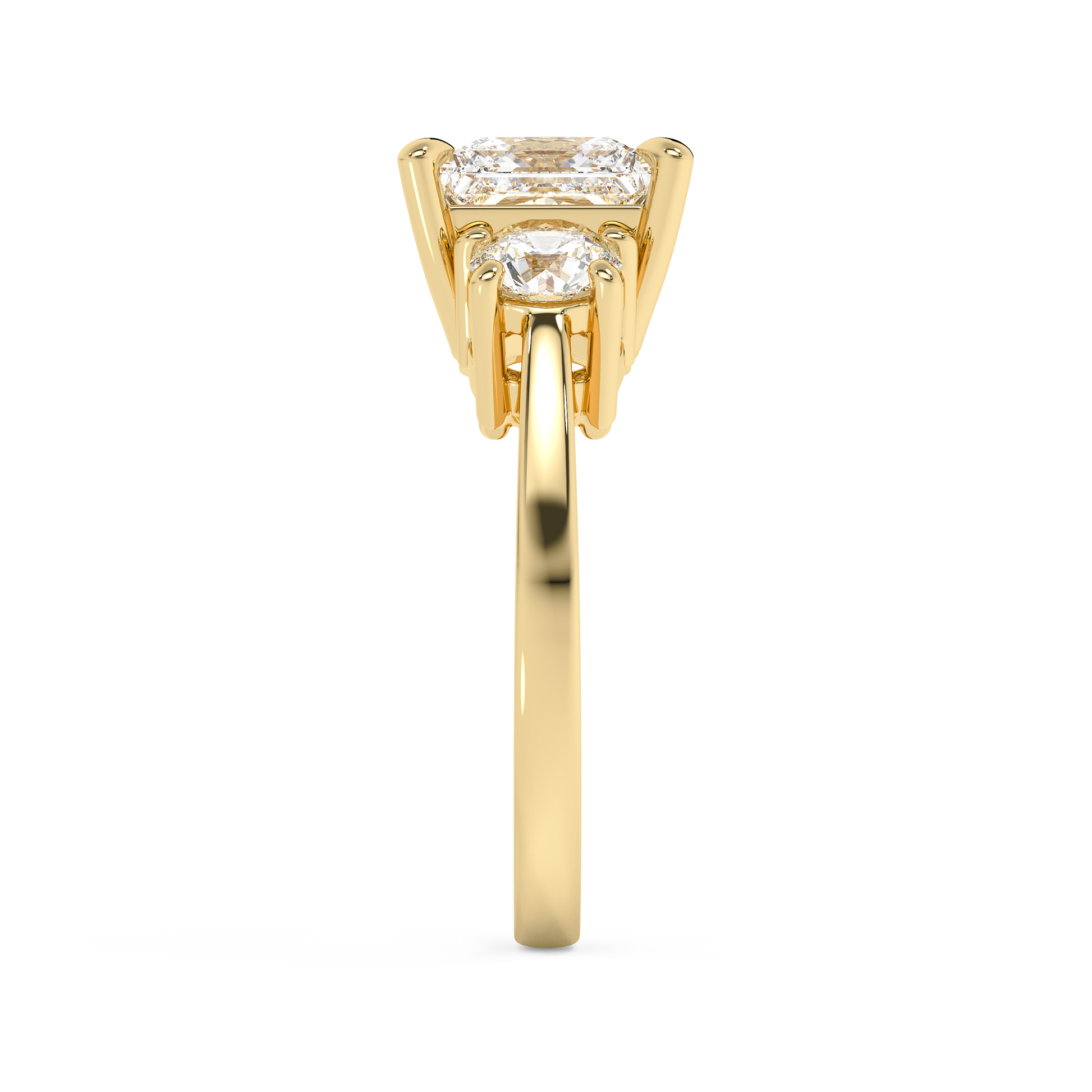 Emerald Solitaire Lab Grown Diamond Engagement Ring