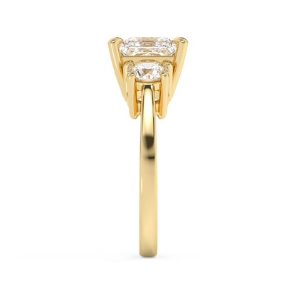 Emerald Solitaire Lab Grown Diamond Engagement Ring