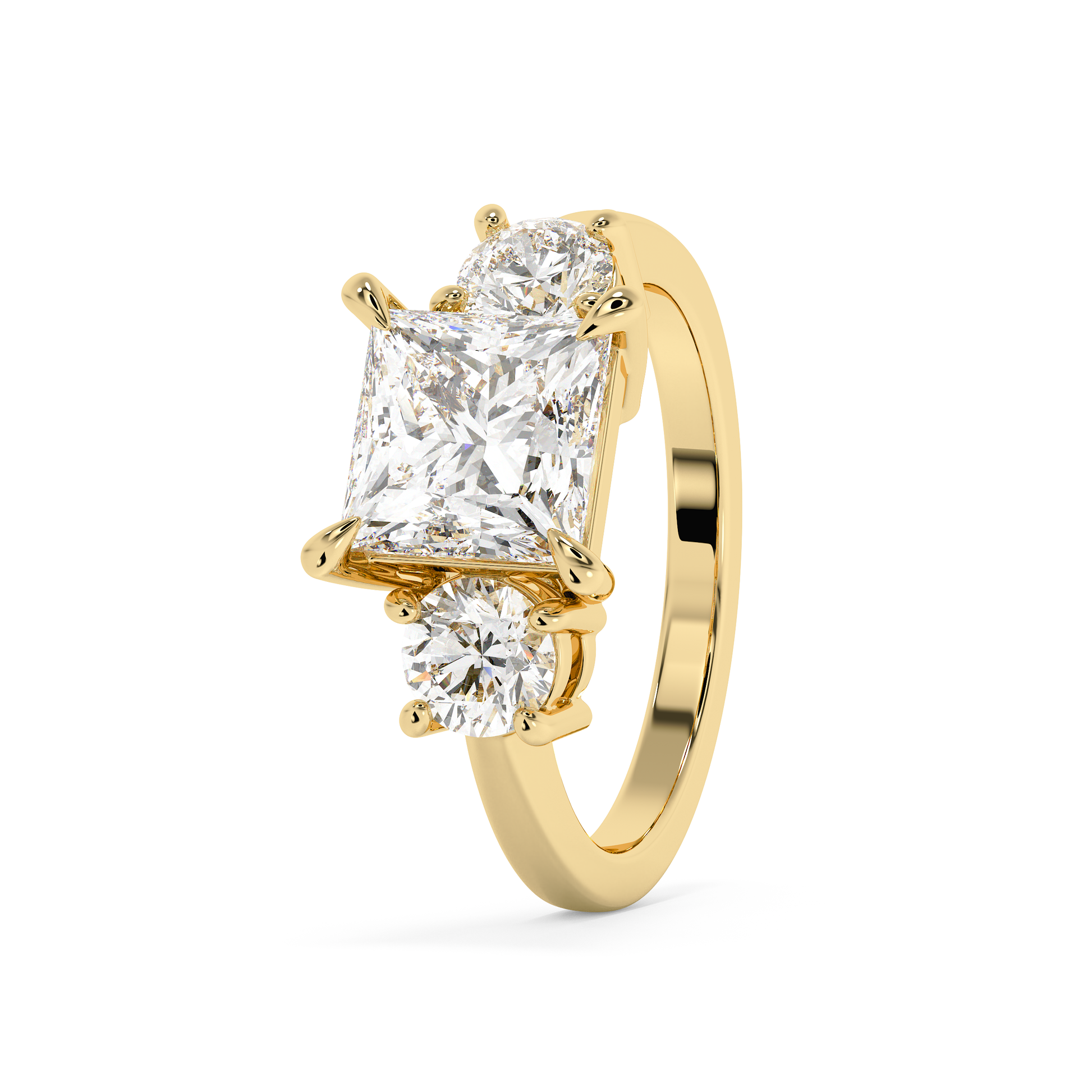 Emerald Solitaire Lab Grown Diamond Engagement Ring