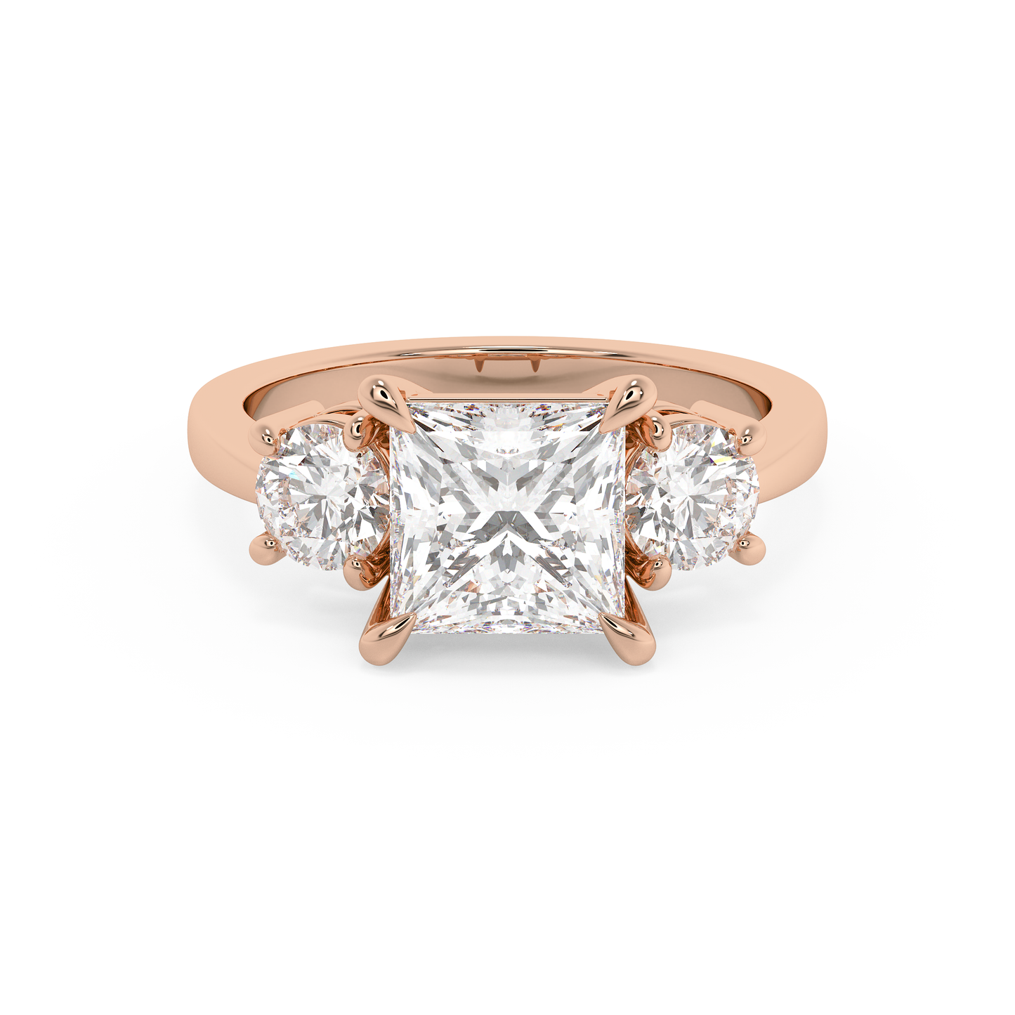 Emerald Solitaire Lab Grown Diamond Engagement Ring