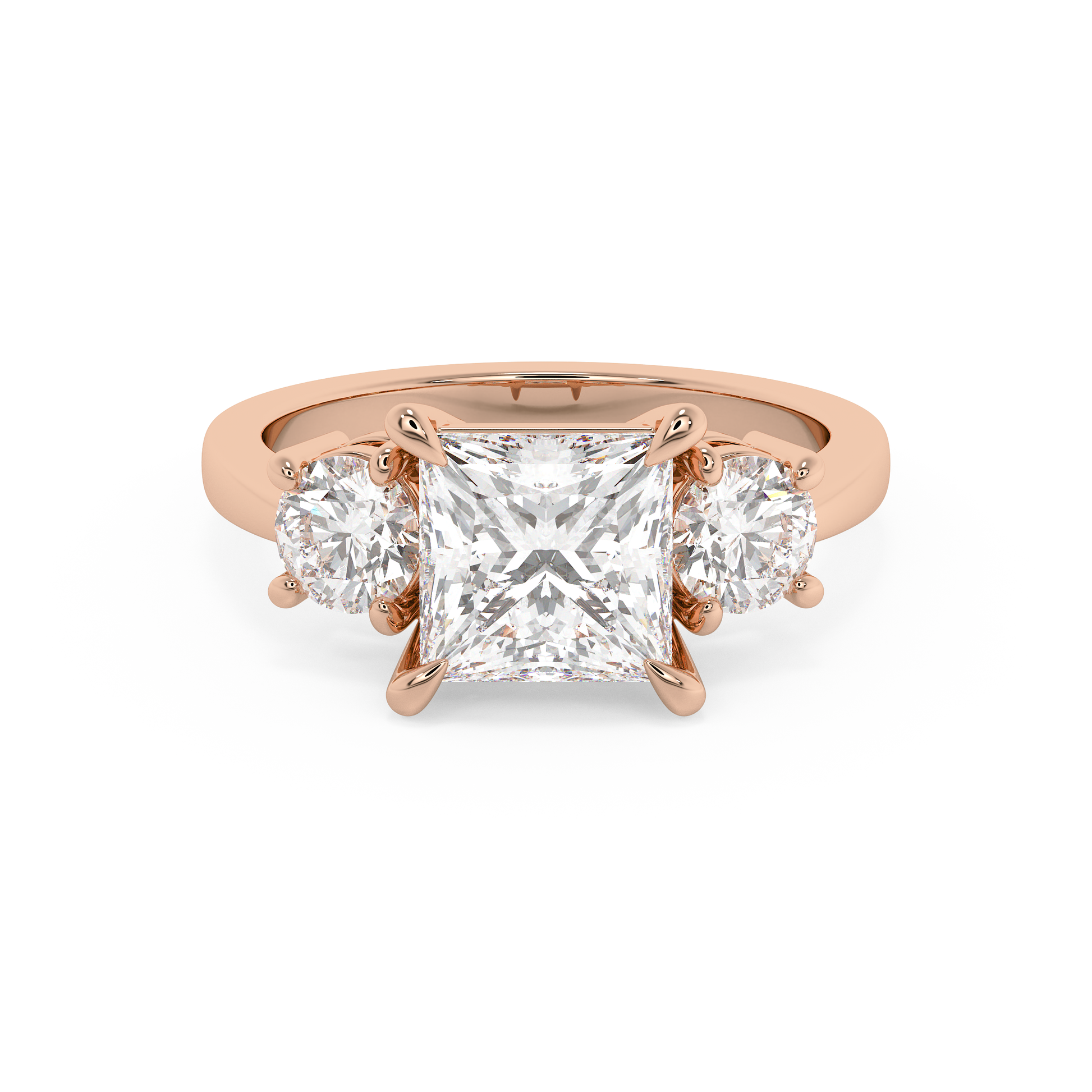 Emerald Solitaire Lab Grown Diamond Engagement Ring