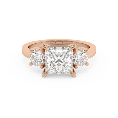 Emerald Solitaire Lab Grown Diamond Engagement Ring