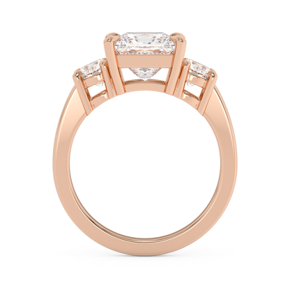 Emerald Solitaire Lab Grown Diamond Engagement Ring
