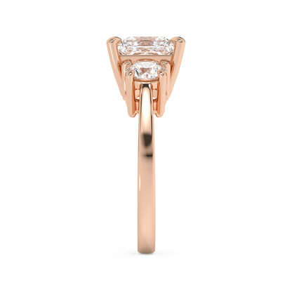 Emerald Solitaire Lab Grown Diamond Engagement Ring