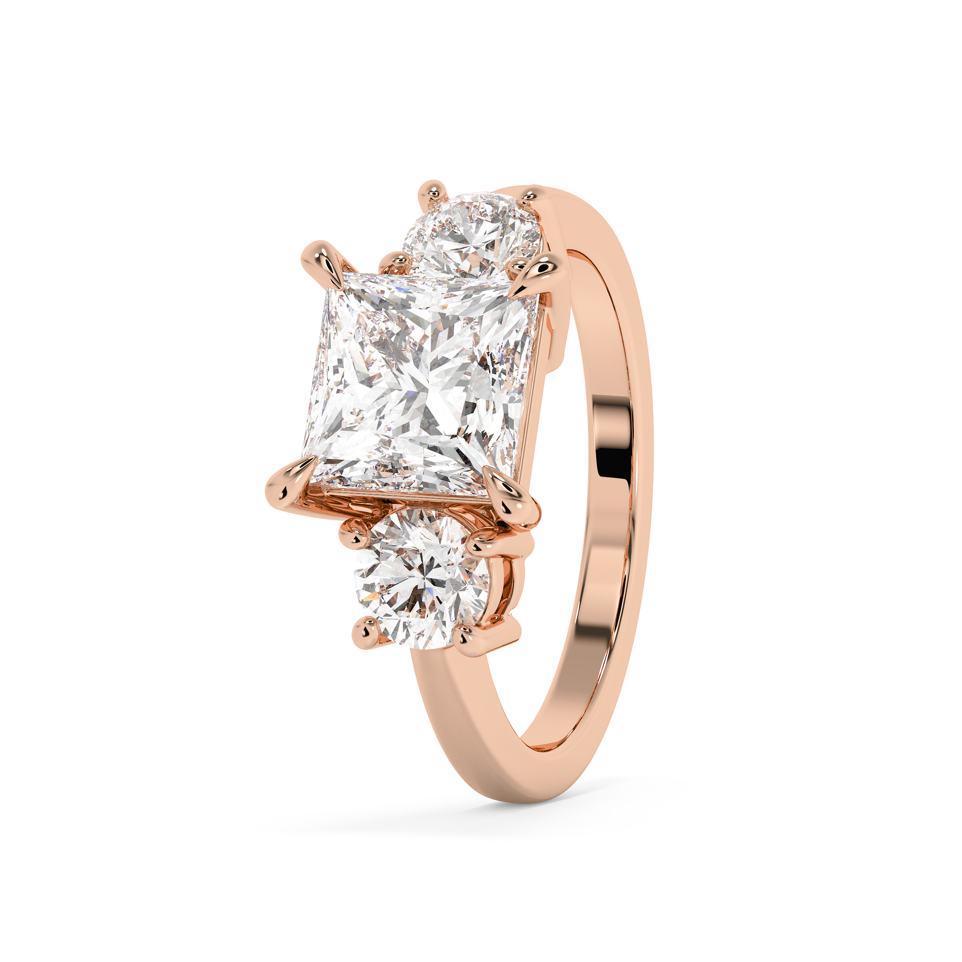 Emerald Solitaire Lab Grown Diamond Engagement Ring