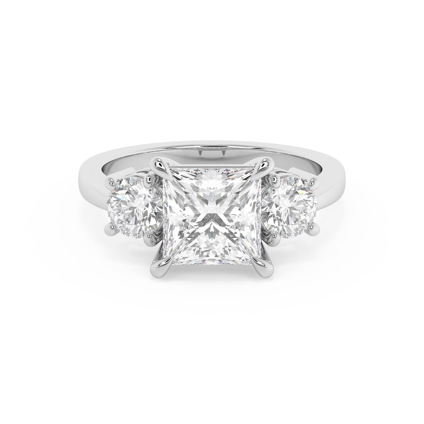 Emerald Solitaire Lab Grown Diamond Engagement Ring