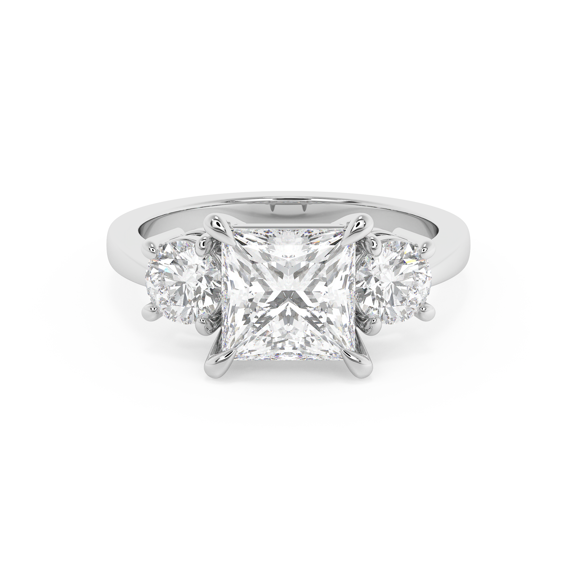 Emerald Solitaire Lab Grown Diamond Engagement Ring
