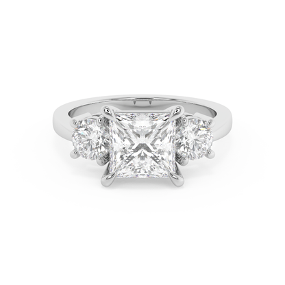 Emerald Solitaire Lab Grown Diamond Engagement Ring