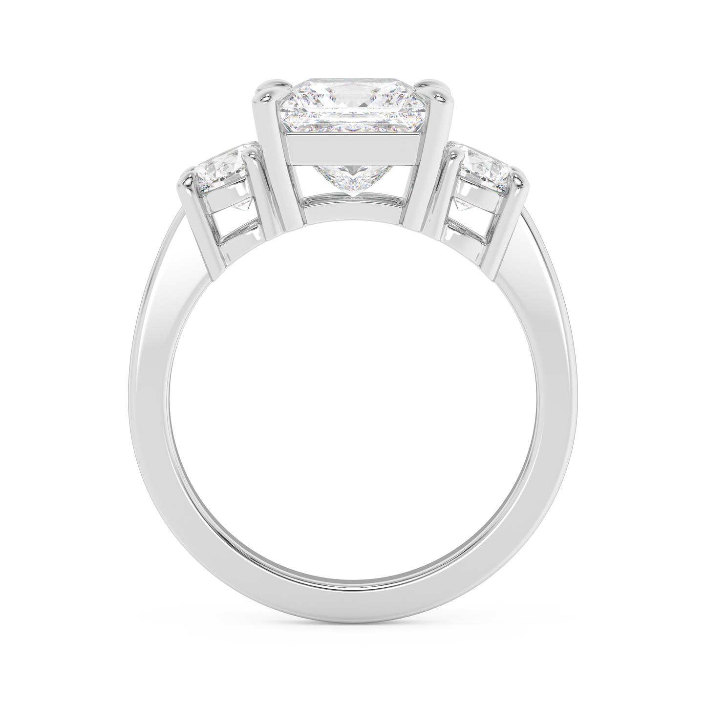 Emerald Solitaire Lab Grown Diamond Engagement Ring