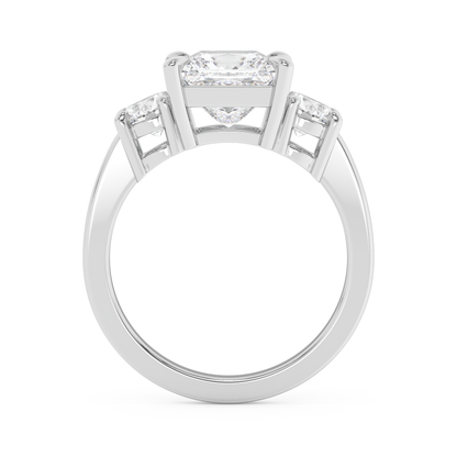Emerald Solitaire Lab Grown Diamond Engagement Ring