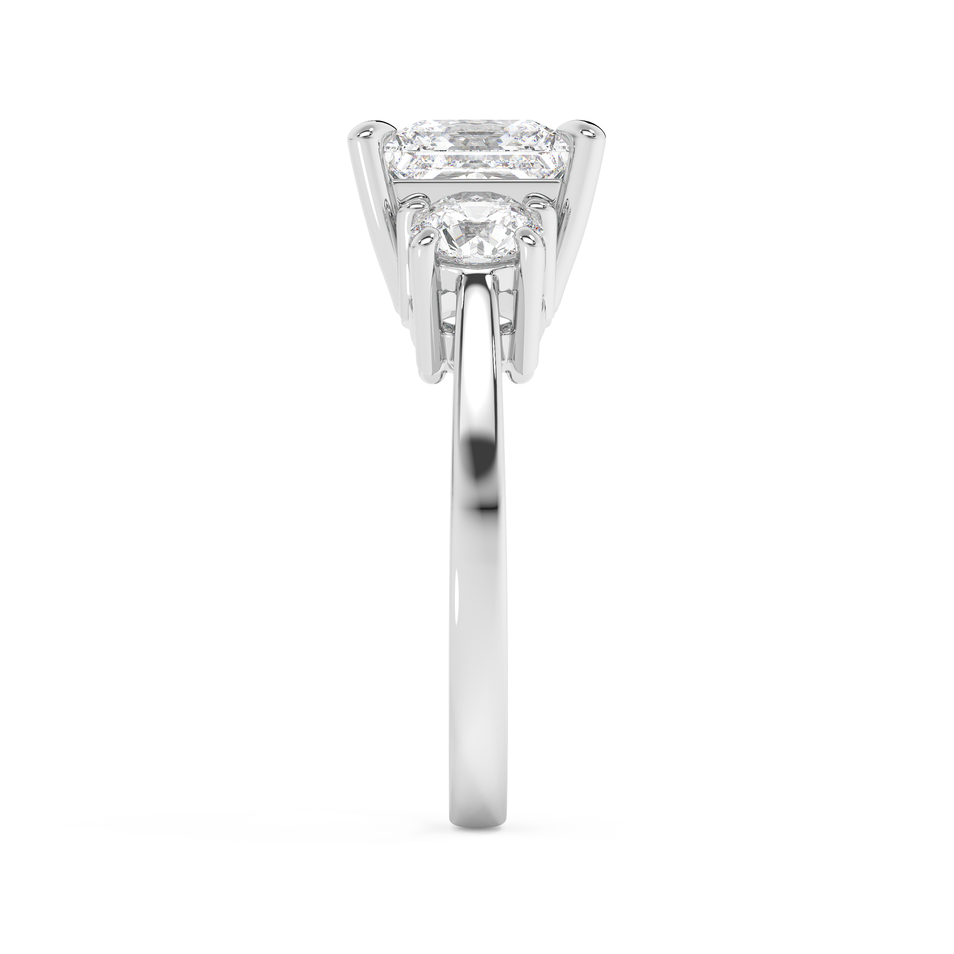Emerald Solitaire Lab Grown Diamond Engagement Ring