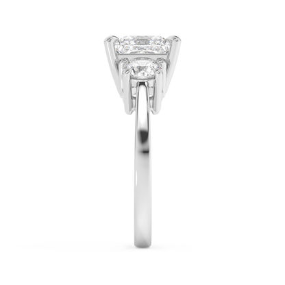 Emerald Solitaire Lab Grown Diamond Engagement Ring