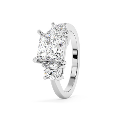 Emerald Solitaire Lab Grown Diamond Engagement Ring