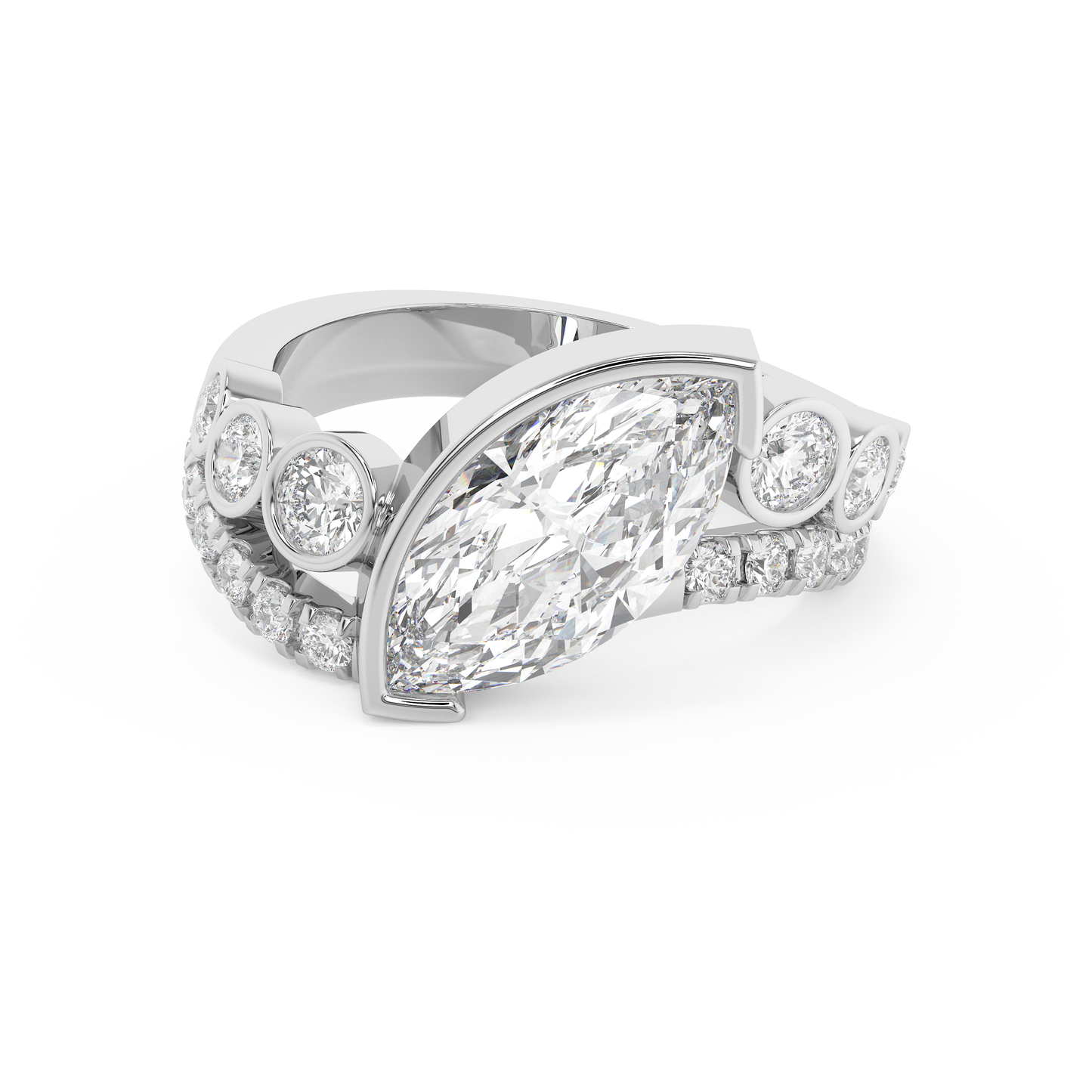 Emerald Solitaire Lab Grown Diamond Engagement Ring