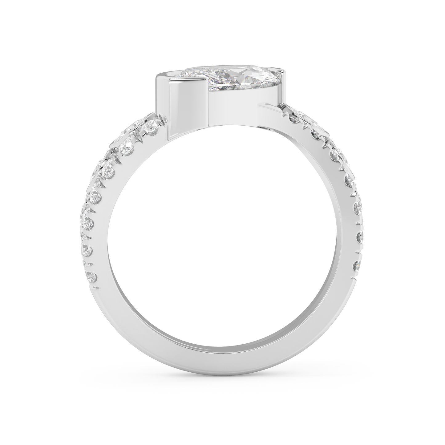Emerald Solitaire Lab Grown Diamond Engagement Ring