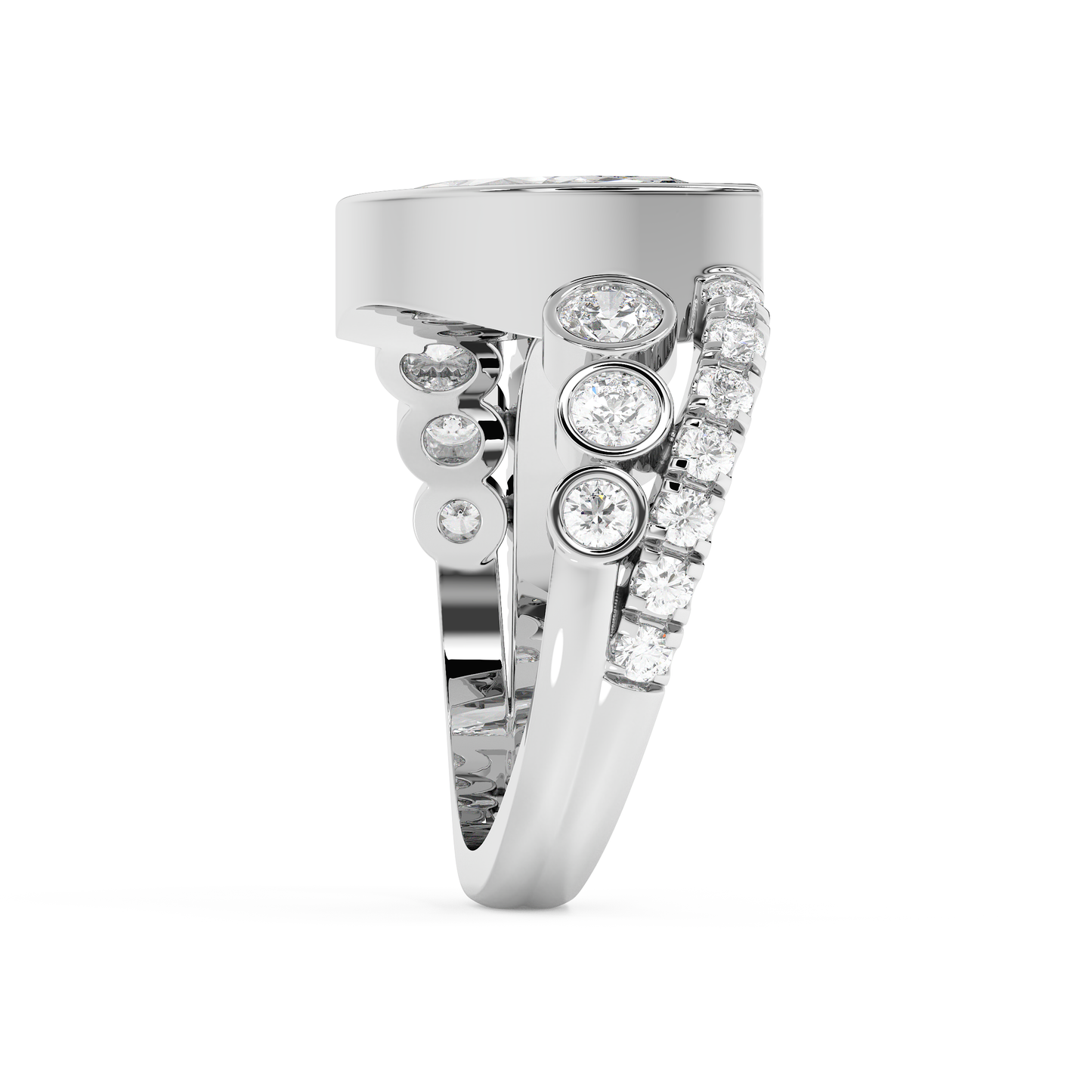Emerald Solitaire Lab Grown Diamond Engagement Ring