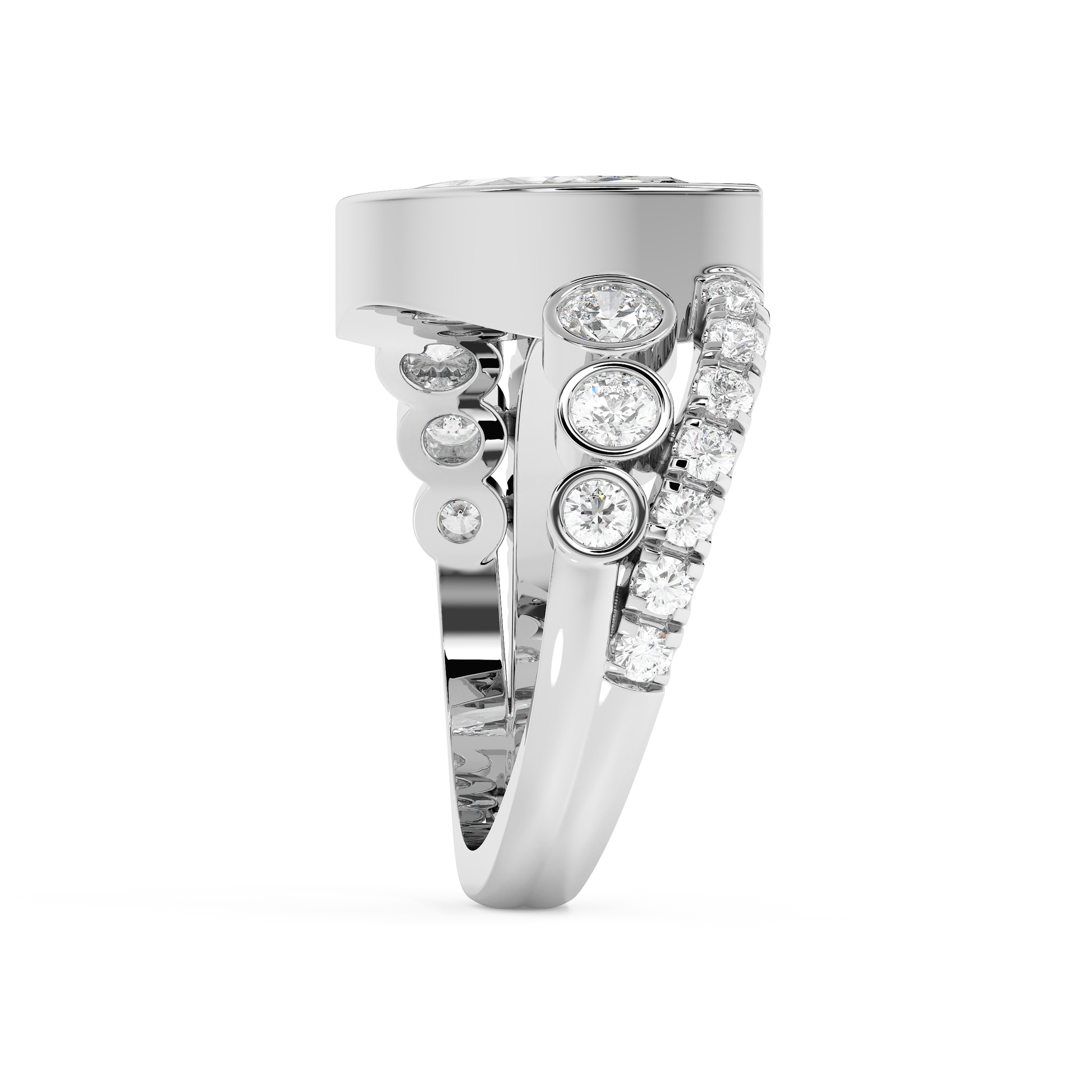 Emerald Solitaire Lab Grown Diamond Engagement Ring