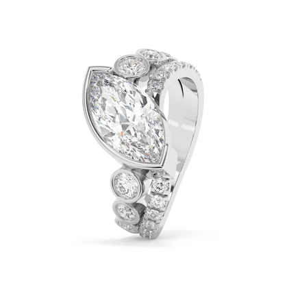 Emerald Solitaire Lab Grown Diamond Engagement Ring