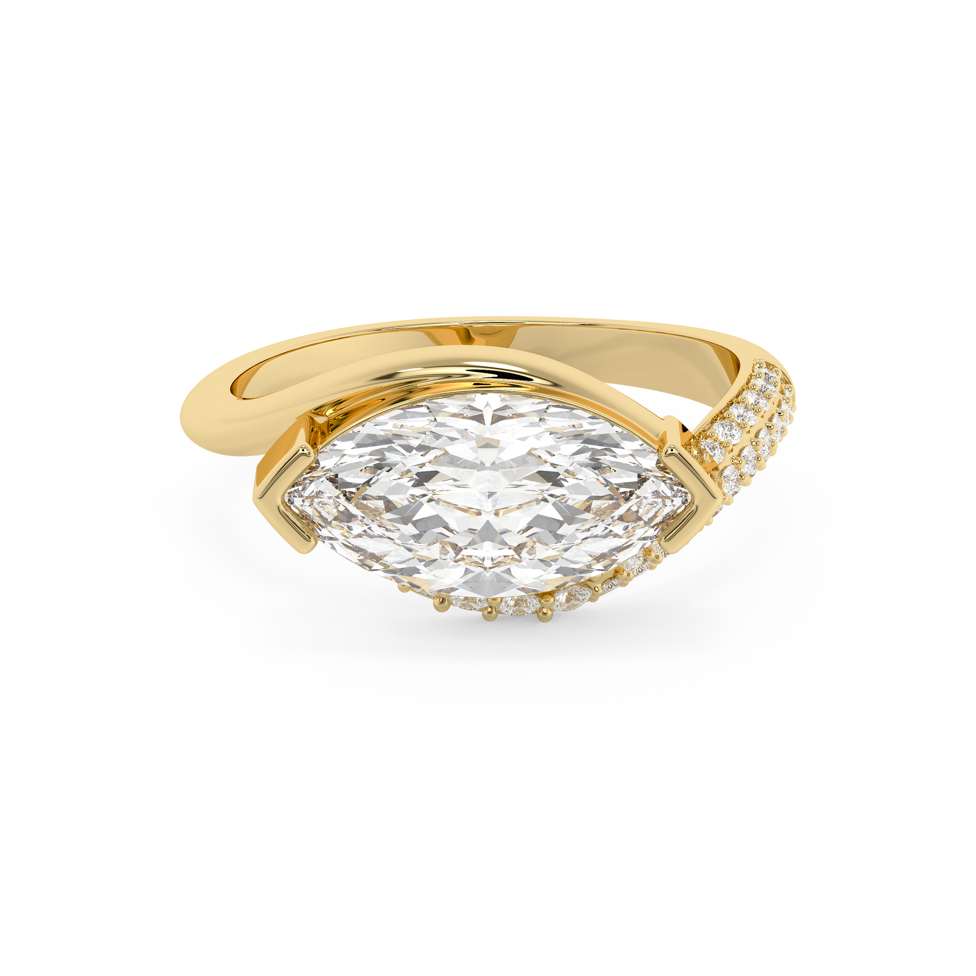 Emerald Solitaire Lab Grown Diamond Engagement Ring