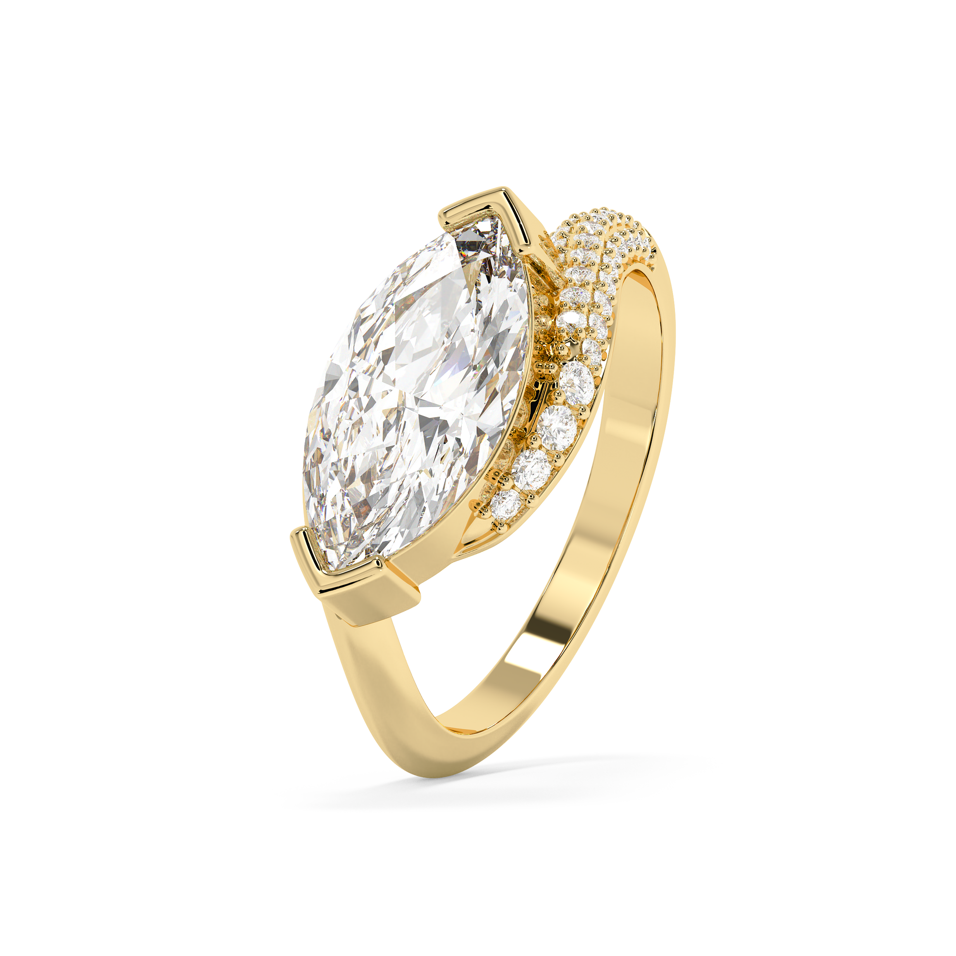 Emerald Solitaire Lab Grown Diamond Engagement Ring
