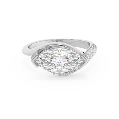Emerald Solitaire Lab Grown Diamond Engagement Ring
