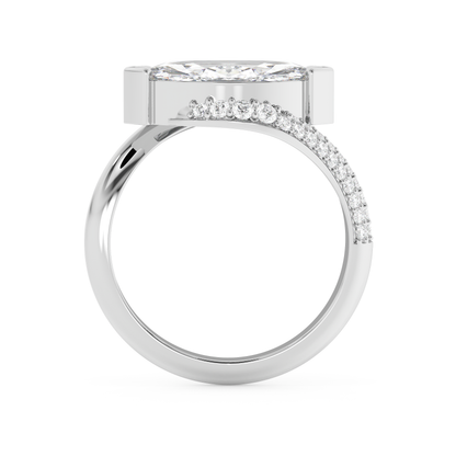 Emerald Solitaire Lab Grown Diamond Engagement Ring