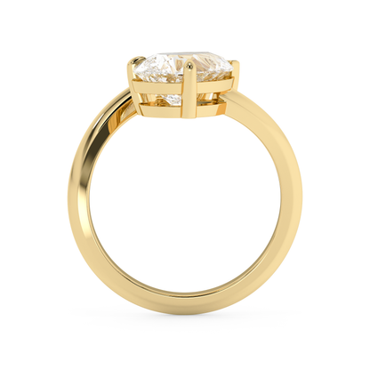 Emerald Solitaire Lab Grown Diamond Engagement Ring