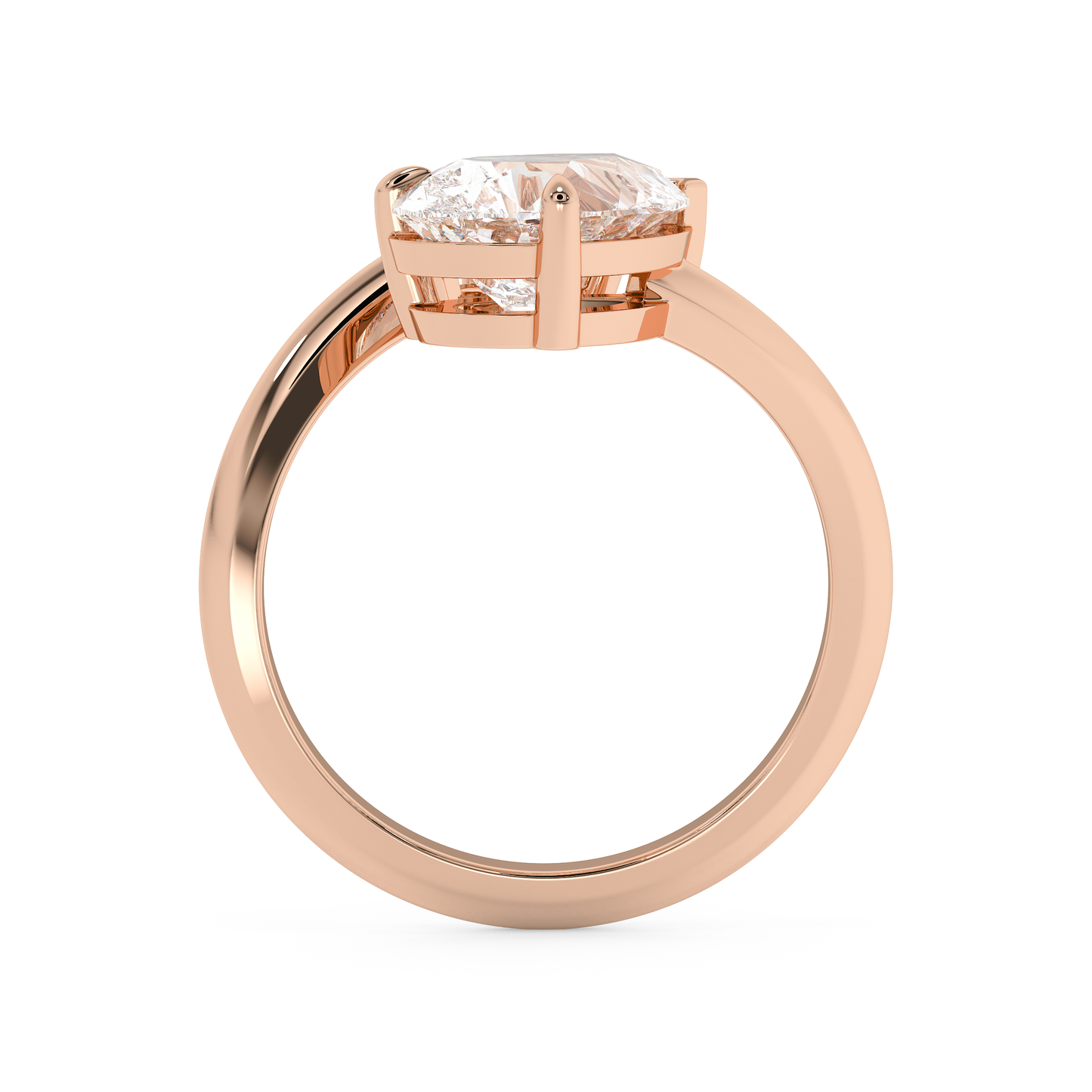Emerald Solitaire Lab Grown Diamond Engagement Ring