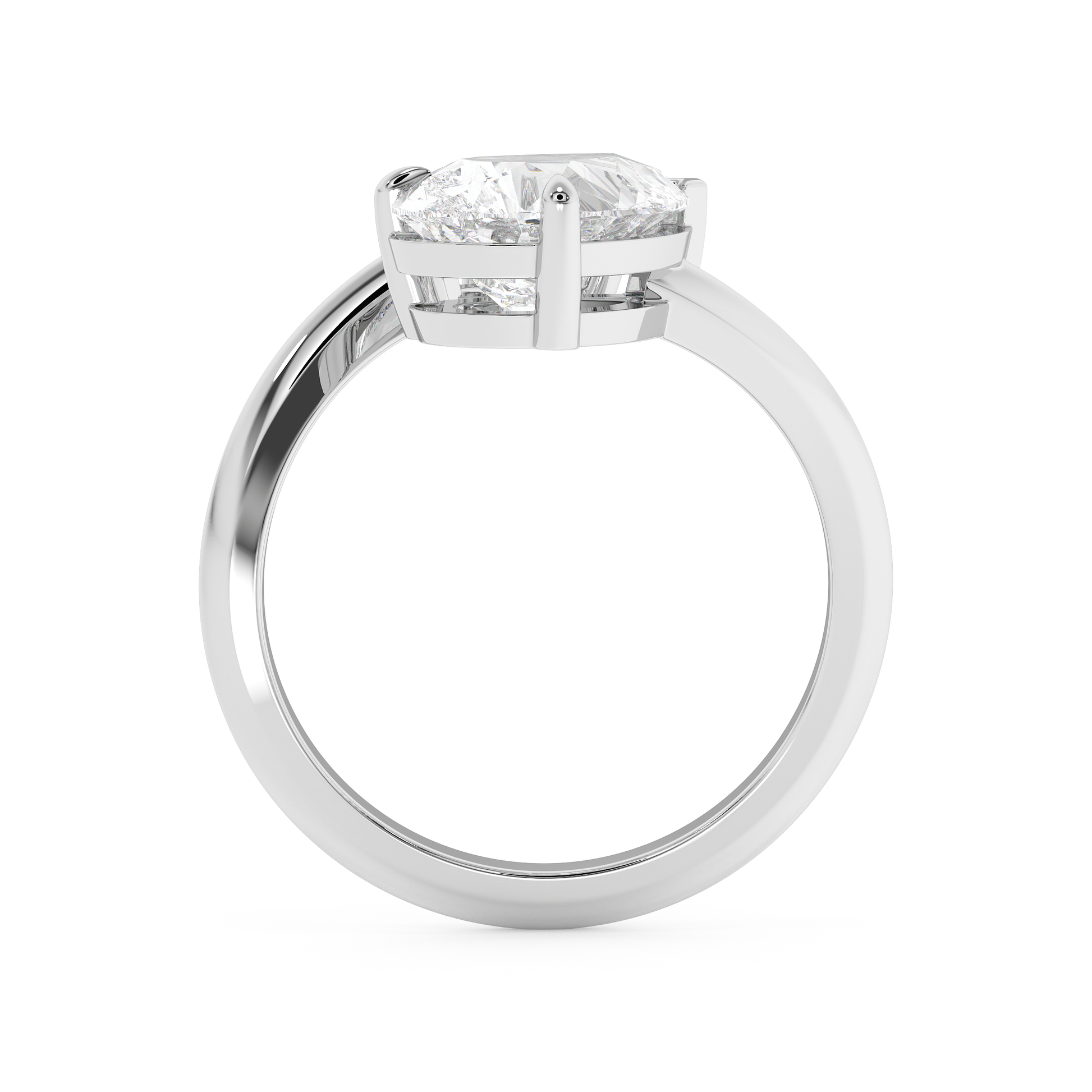 Emerald Solitaire Lab Grown Diamond Engagement Ring
