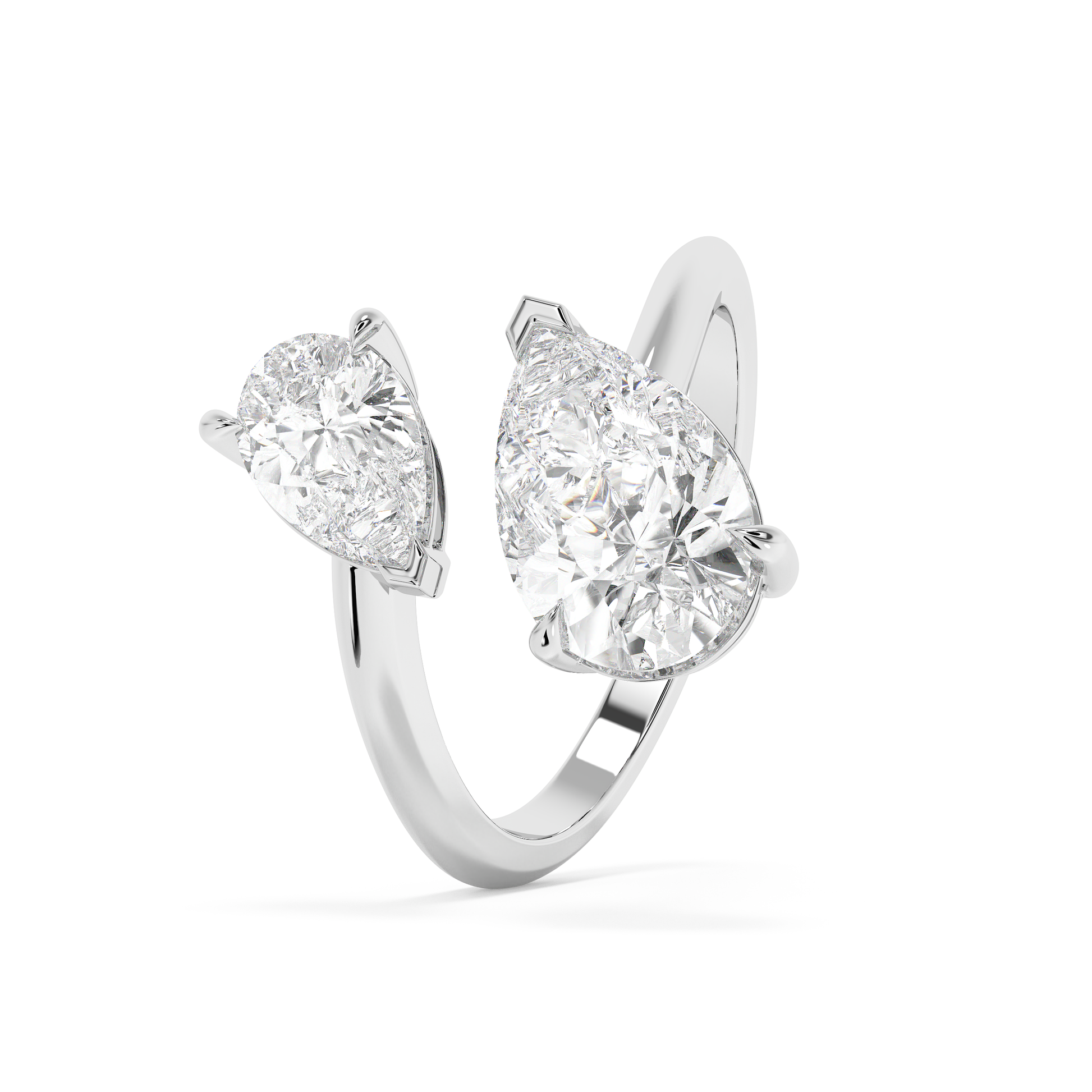 Emerald Solitaire Lab Grown Diamond Engagement Ring