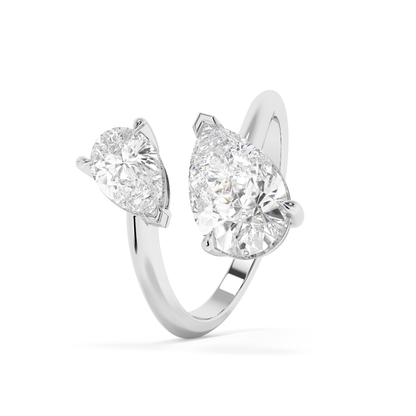 Emerald Solitaire Lab Grown Diamond Engagement Ring